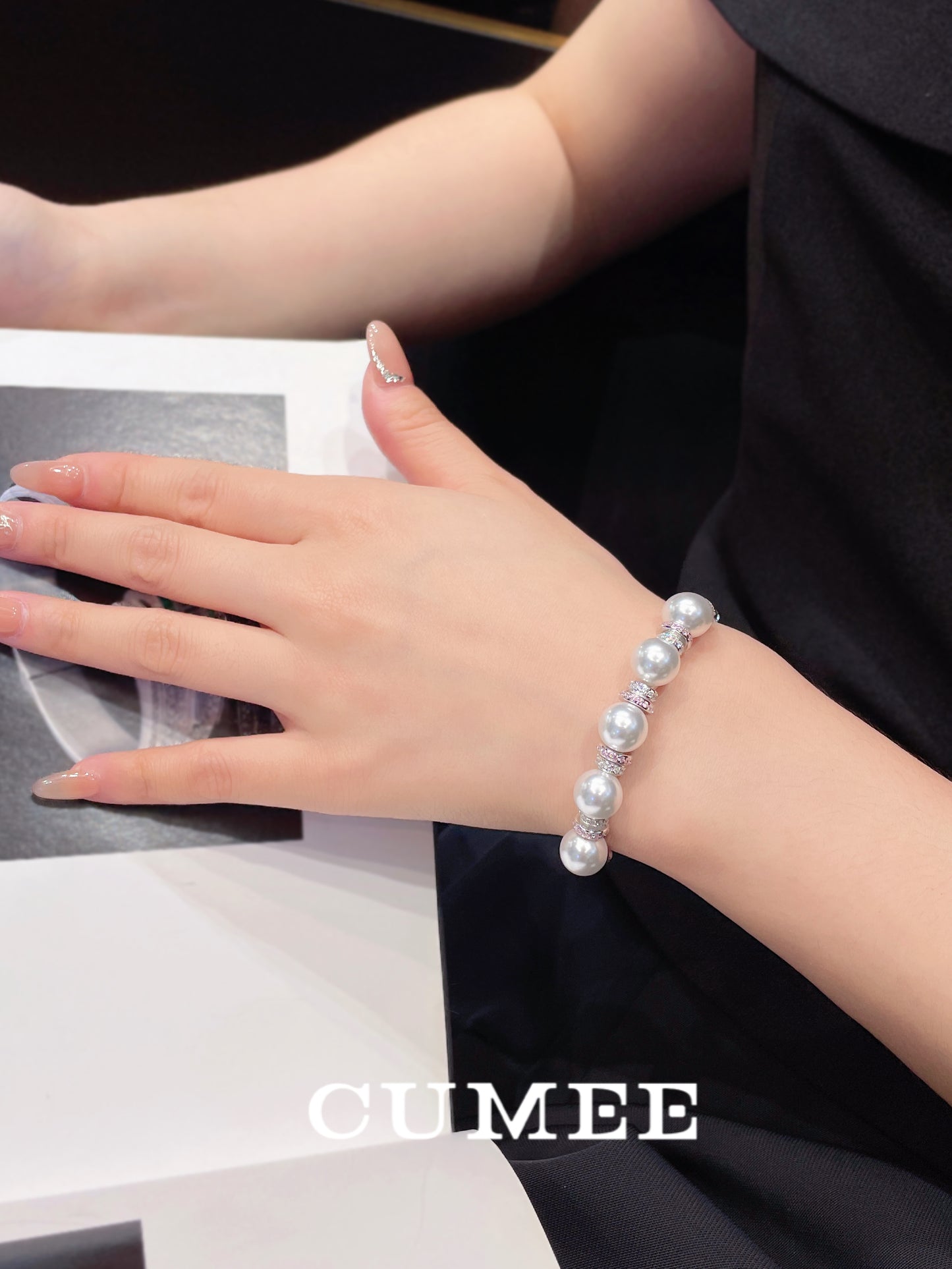 Fine 925silver Bracelets Open Bangle Bracelet Lab Artificial Australian White Pearl Silver Gold Plating Fashion Jewelry
