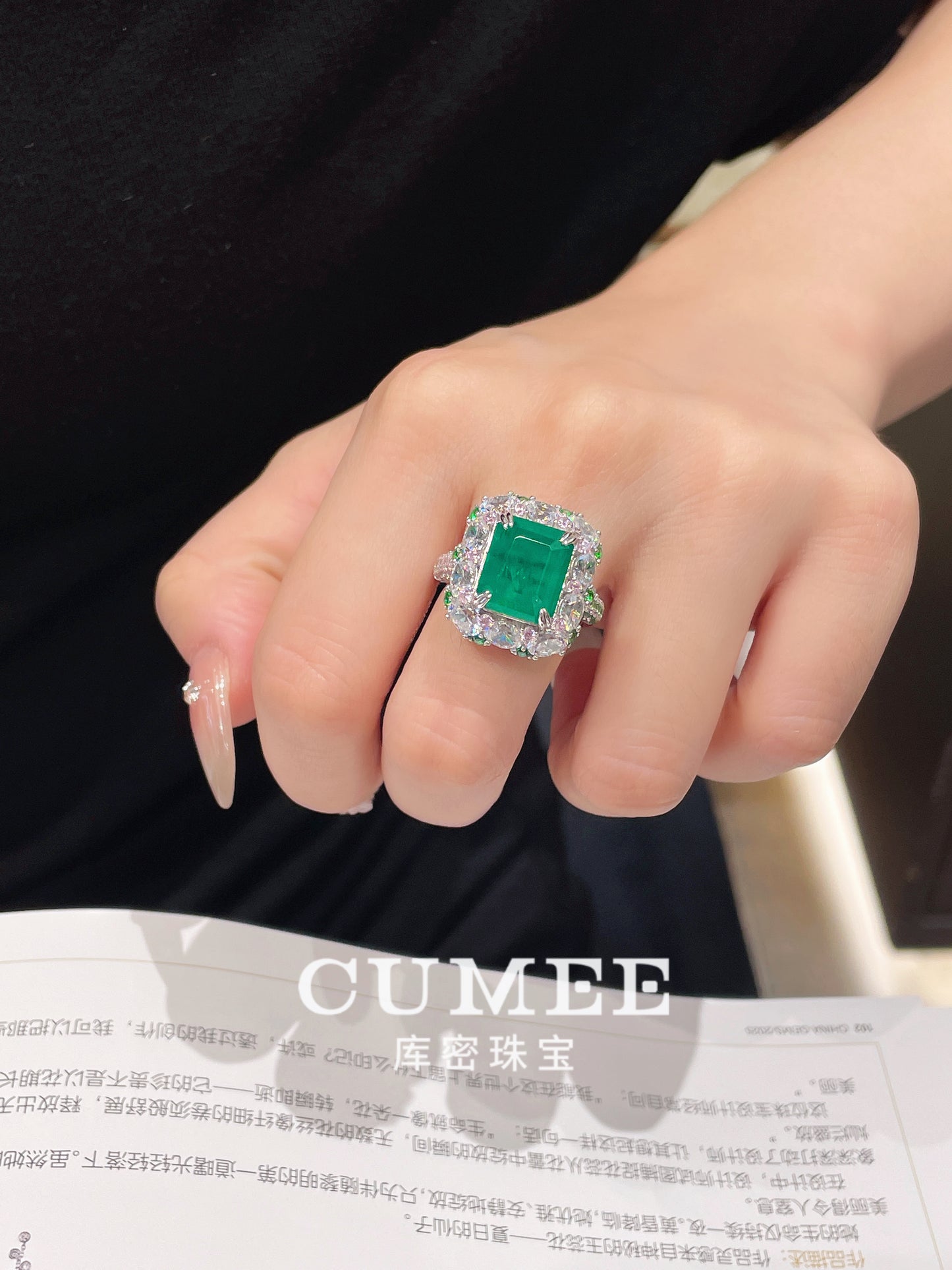 Created Gemstone Ring for Women 925 Sterling Silver Ring for Women Promise Ring for Her Engagement Ring Anniversary