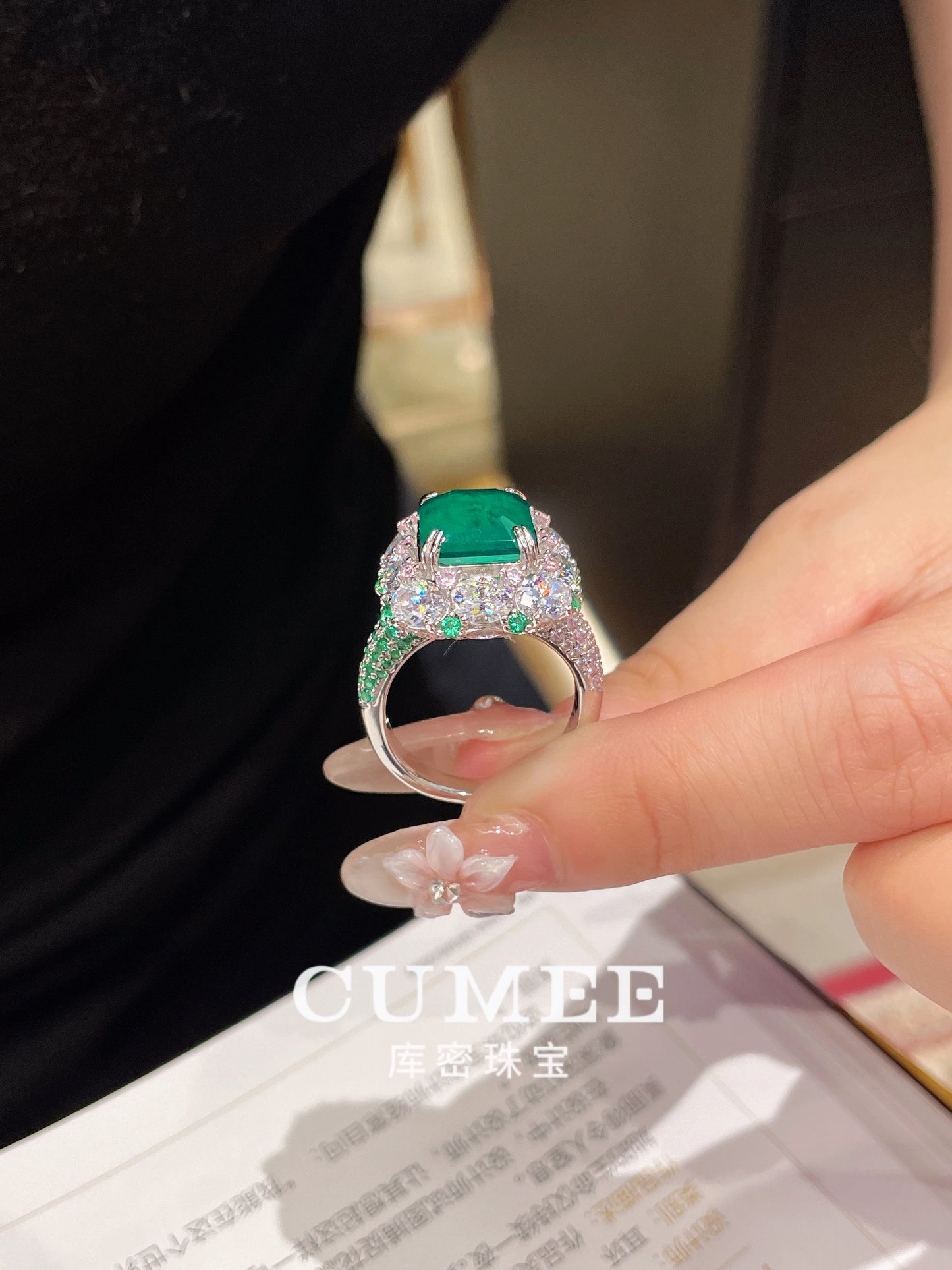 Created Gemstone Ring for Women 925 Sterling Silver Ring for Women Promise Ring for Her Engagement Ring Anniversary