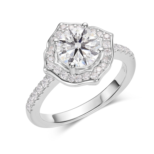925 Sterling Silver for Women Engagement Rings Round Cut Solitaire Cubic Zirconia CZ Wedding Promise Rings for Her Wedding Bands for Women,Halo Engagement Ring Diamonds